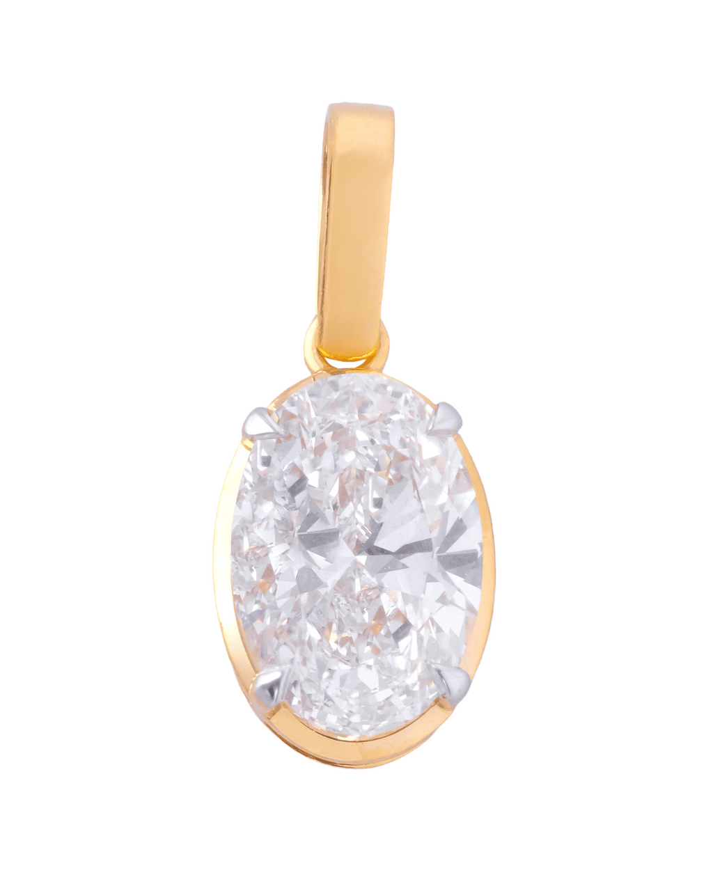 Solis Avoir Oval Lab-Grown Diamond Solitaire Pendant (3.03ct tw.)