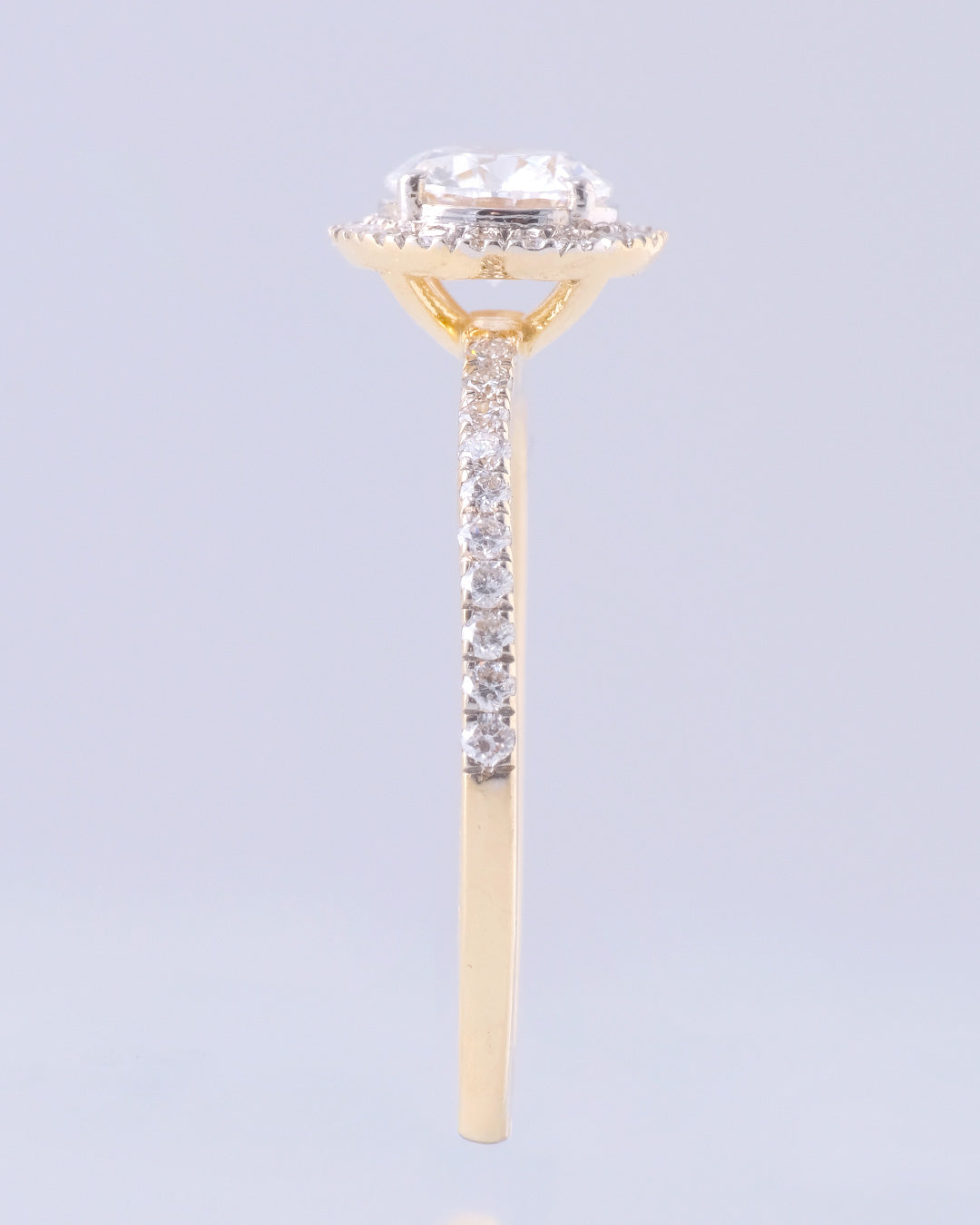 Chiara - Round Halo with Pavé Band Setting