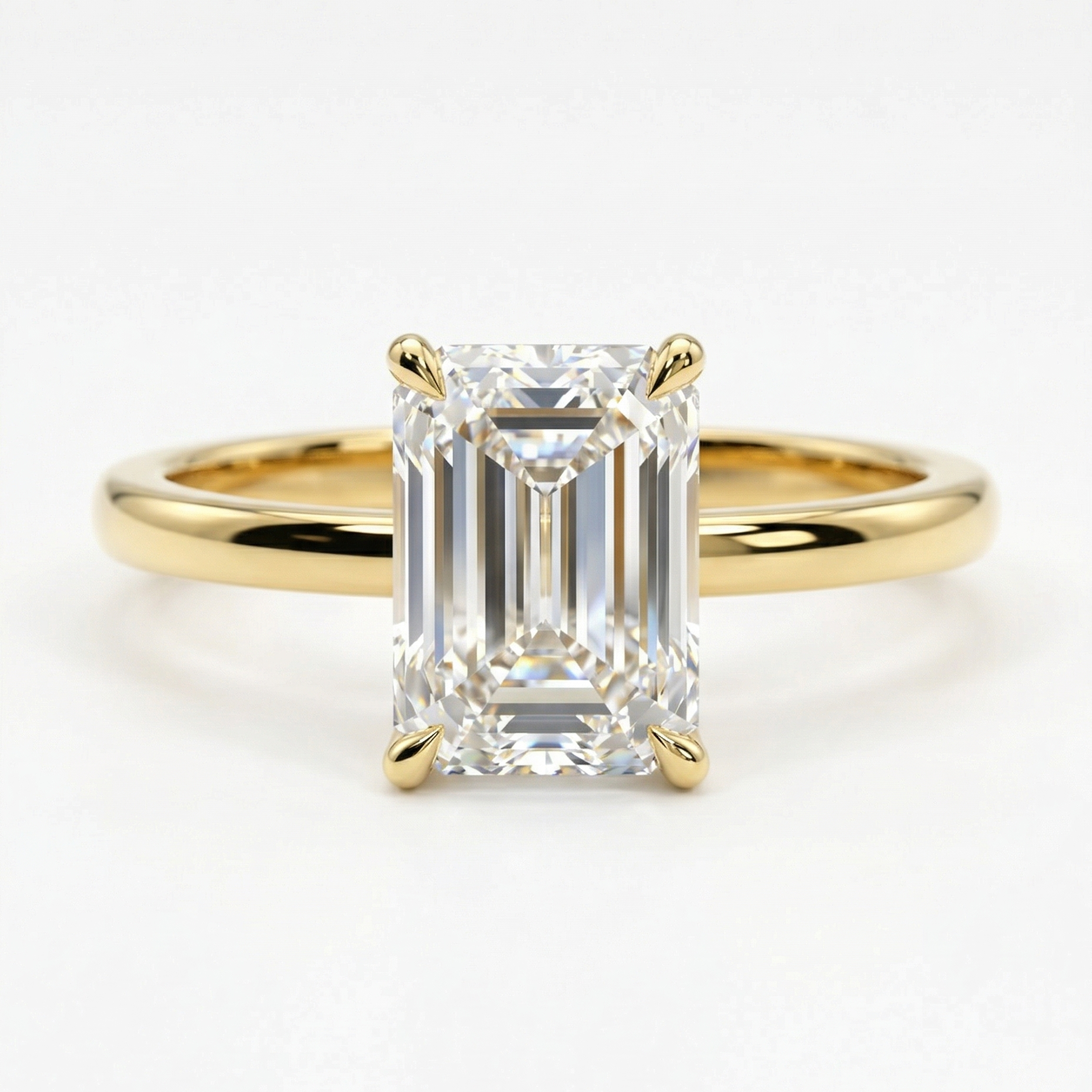 Alisson - Emerald  Hidden Halo Setting