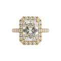 Alisson - Emerald Halo with Pavé Band Setting