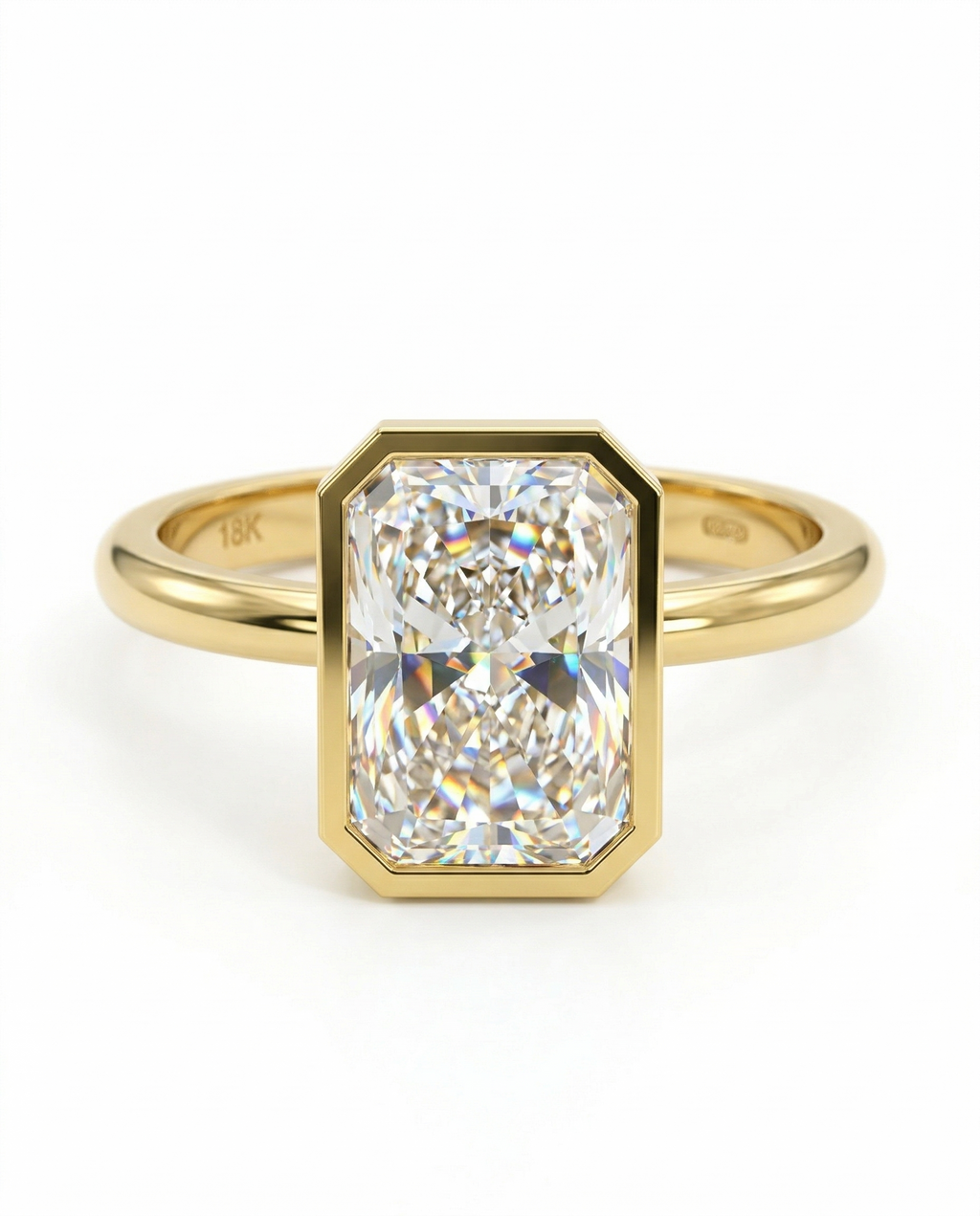 Alisson – Emerald Bezel Solitaire