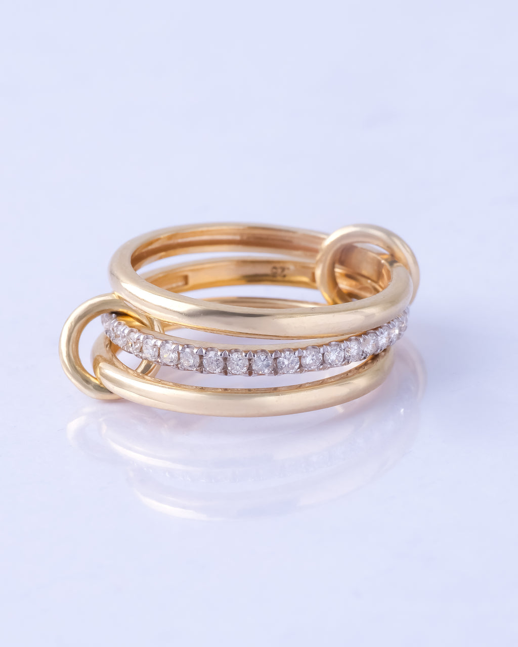 Avari Trio Link Pavé Diamond Ring
