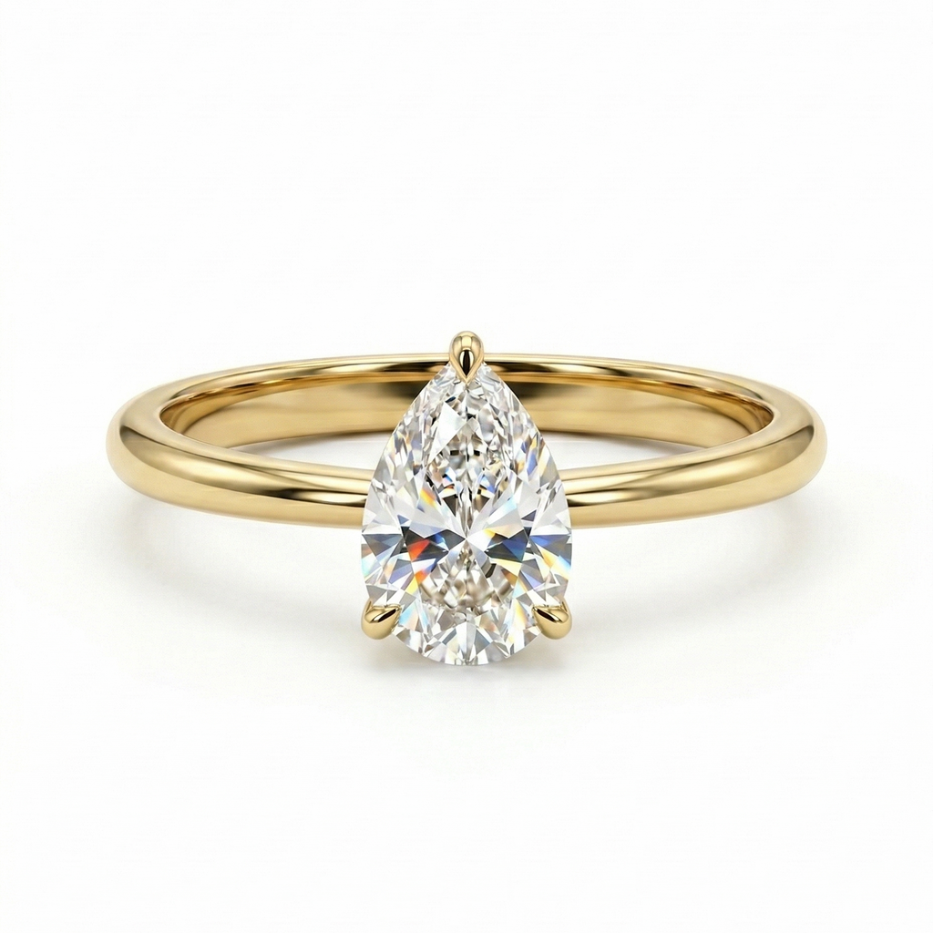 Bonnie - Pear Solitaire Setting