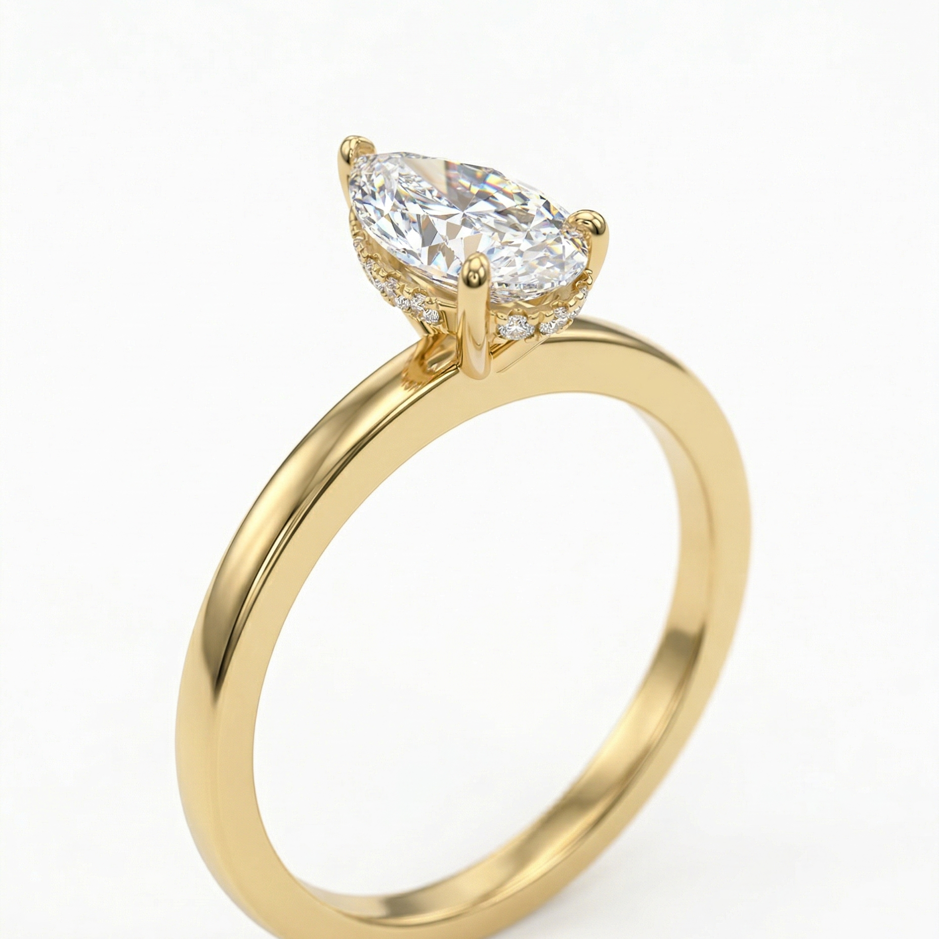 Bonnie - Pear Hidden Halo Setting