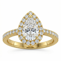 Bonnie - Pear Halo with Pavé Band Setting