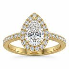 Bonnie - Pear Halo with Pavé Band Setting