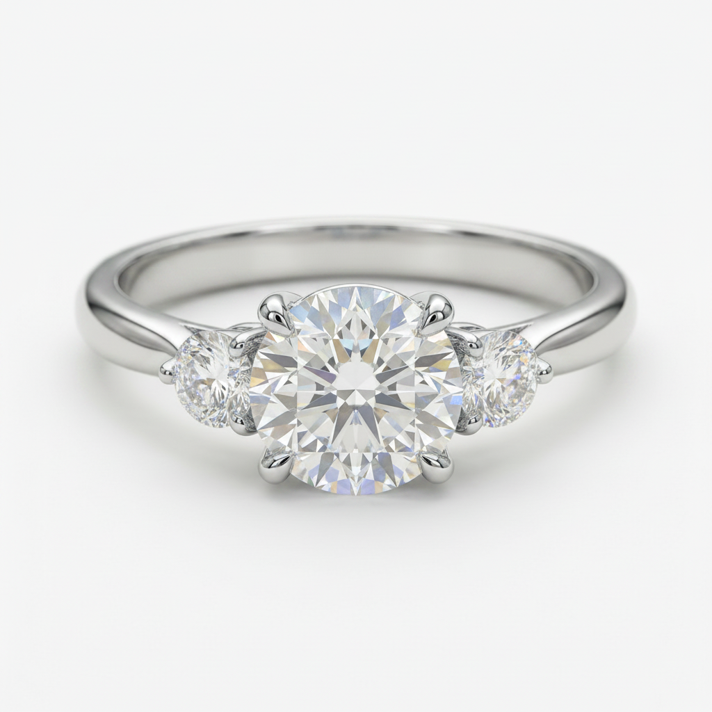 Round Cut Trilogy Setting