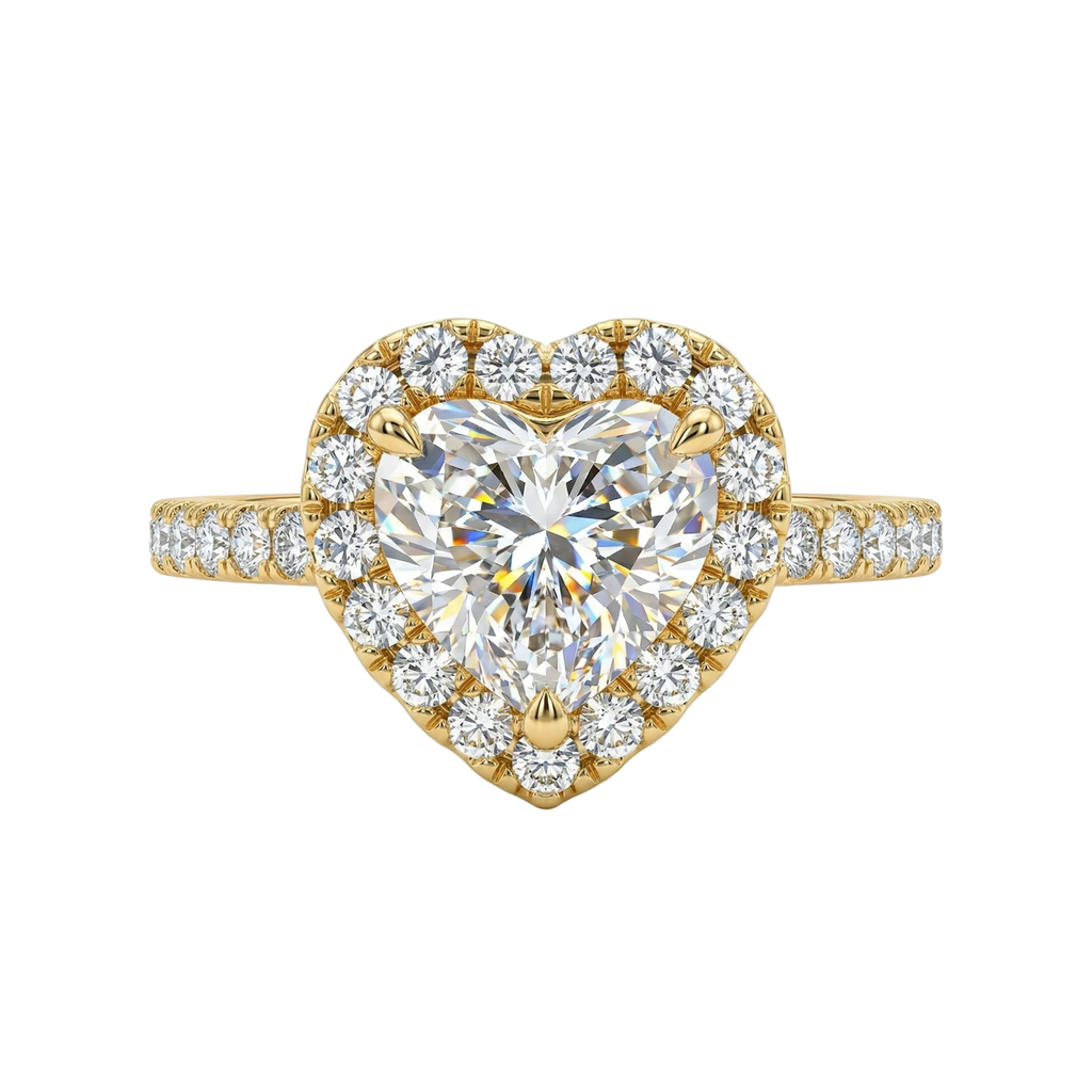 Cornelia - Heart Halo with Pavé Band Setting