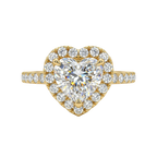 Cornelia - Heart Halo with Pavé Band Setting