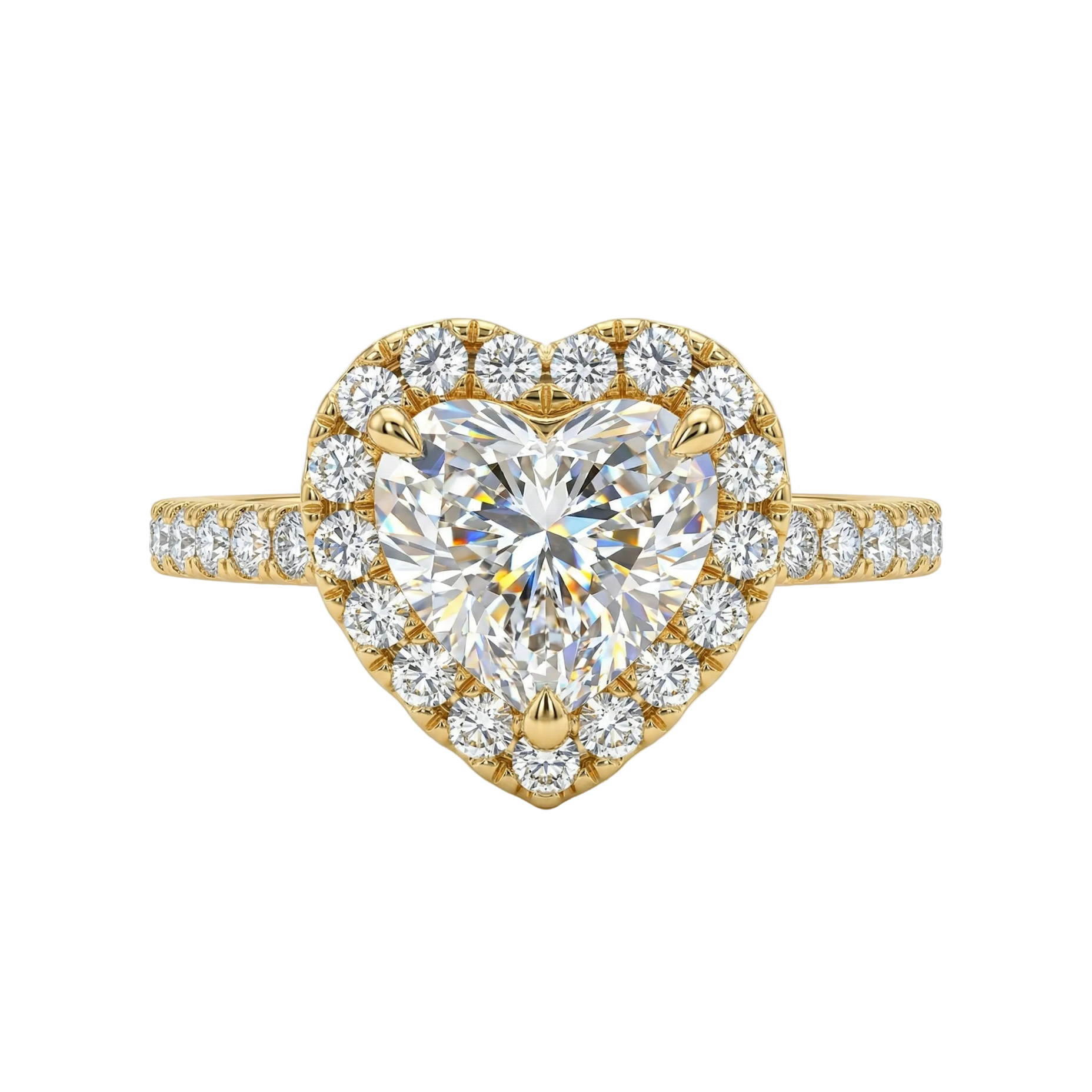 Cornelia - Heart Halo with Pavé Band Setting