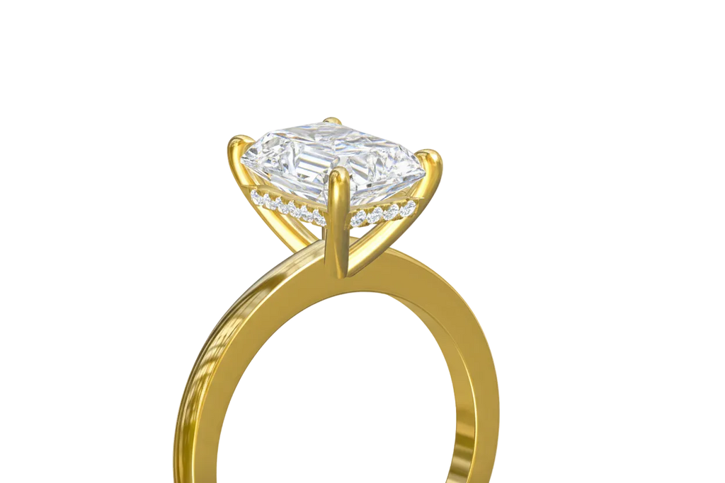 Alisson - Emerald  Hidden Halo Setting