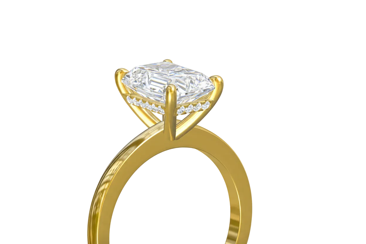Alisson - Emerald  Hidden Halo Setting
