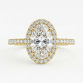Eulia - Oval Halo with Pavé Band Setting