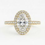Eulia - Oval Halo with Pavé Band Setting