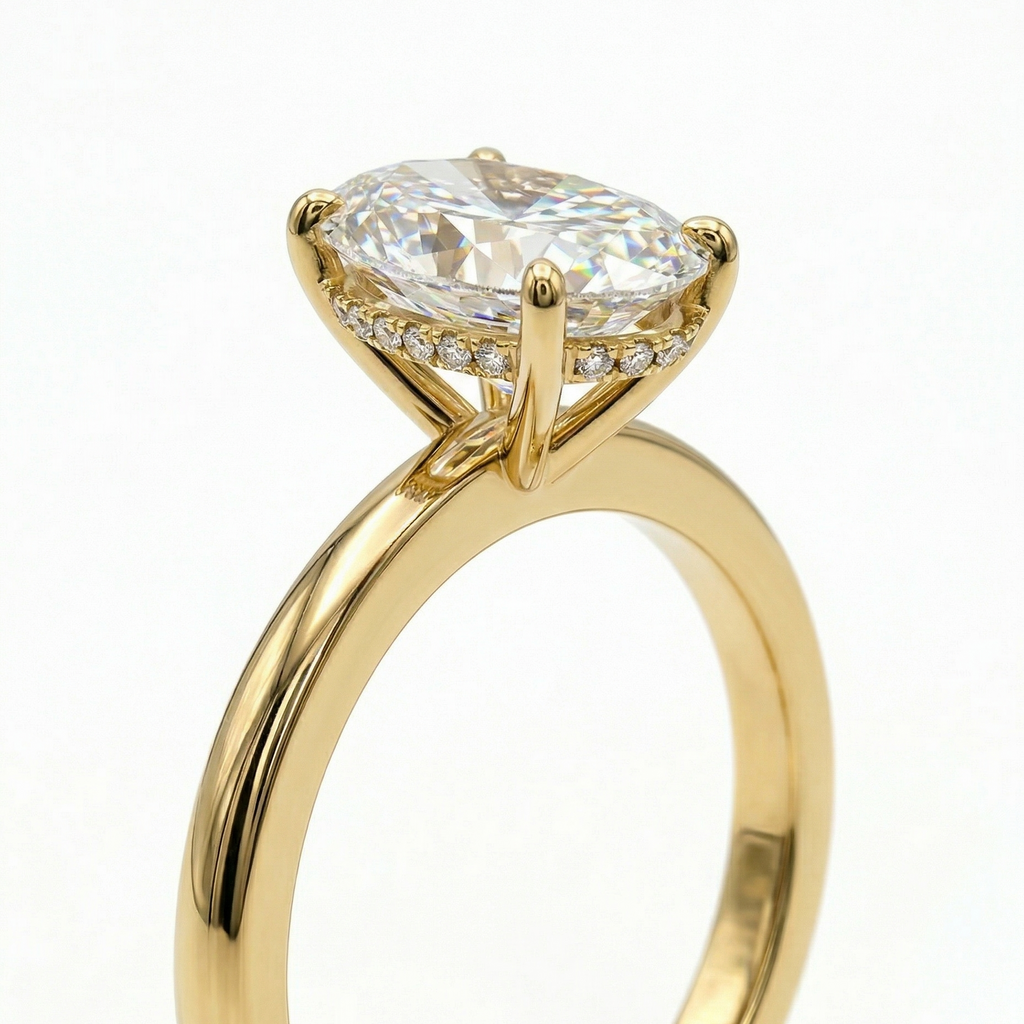 Eulia - Oval Hidden Halo Setting