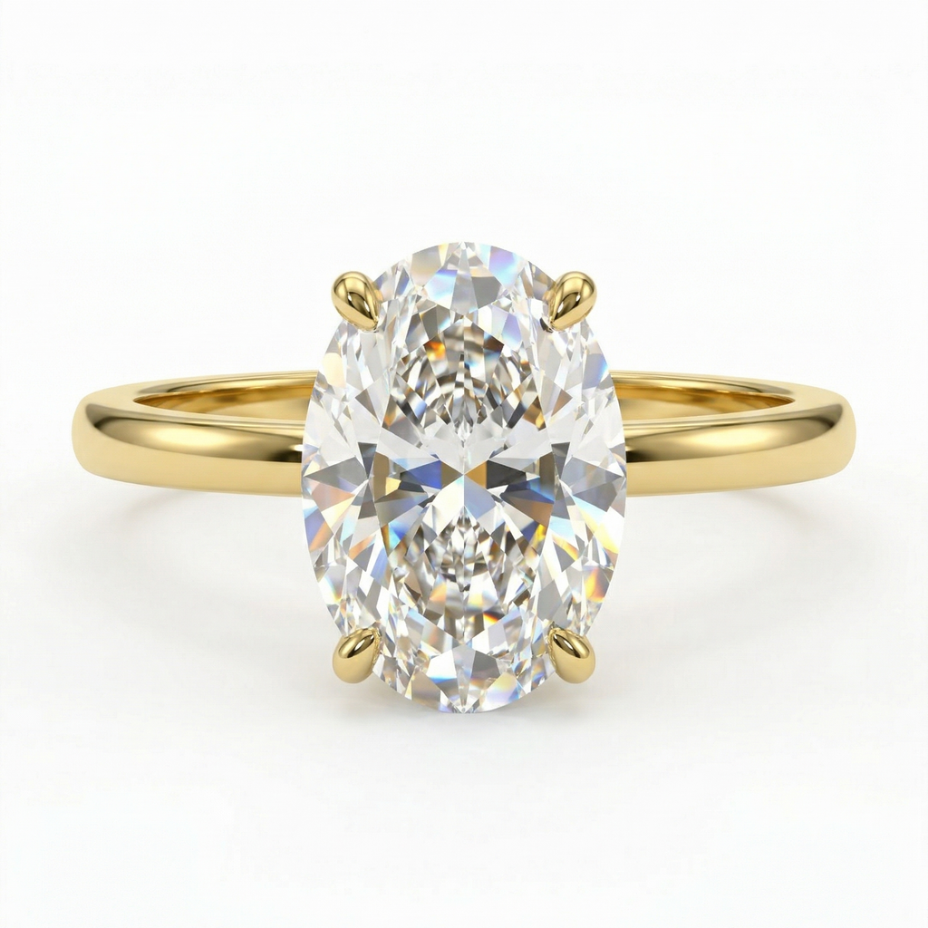 Eulia - Oval Hidden Halo Setting