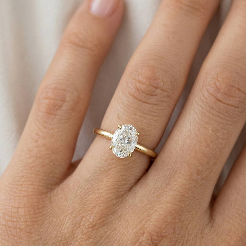 Eulia - Oval Hidden Halo Setting