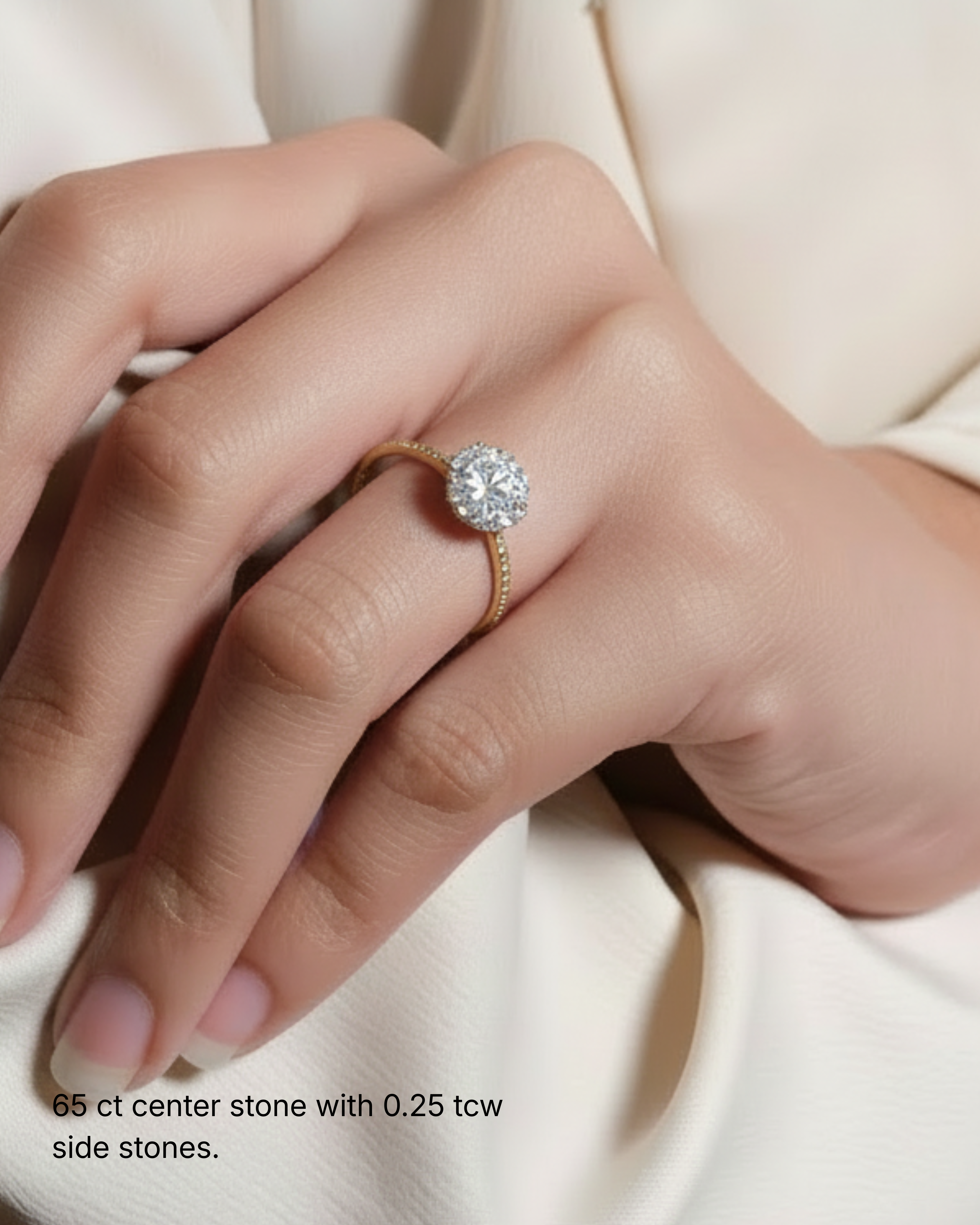 Chiara - Round Halo with Pavé Band Setting