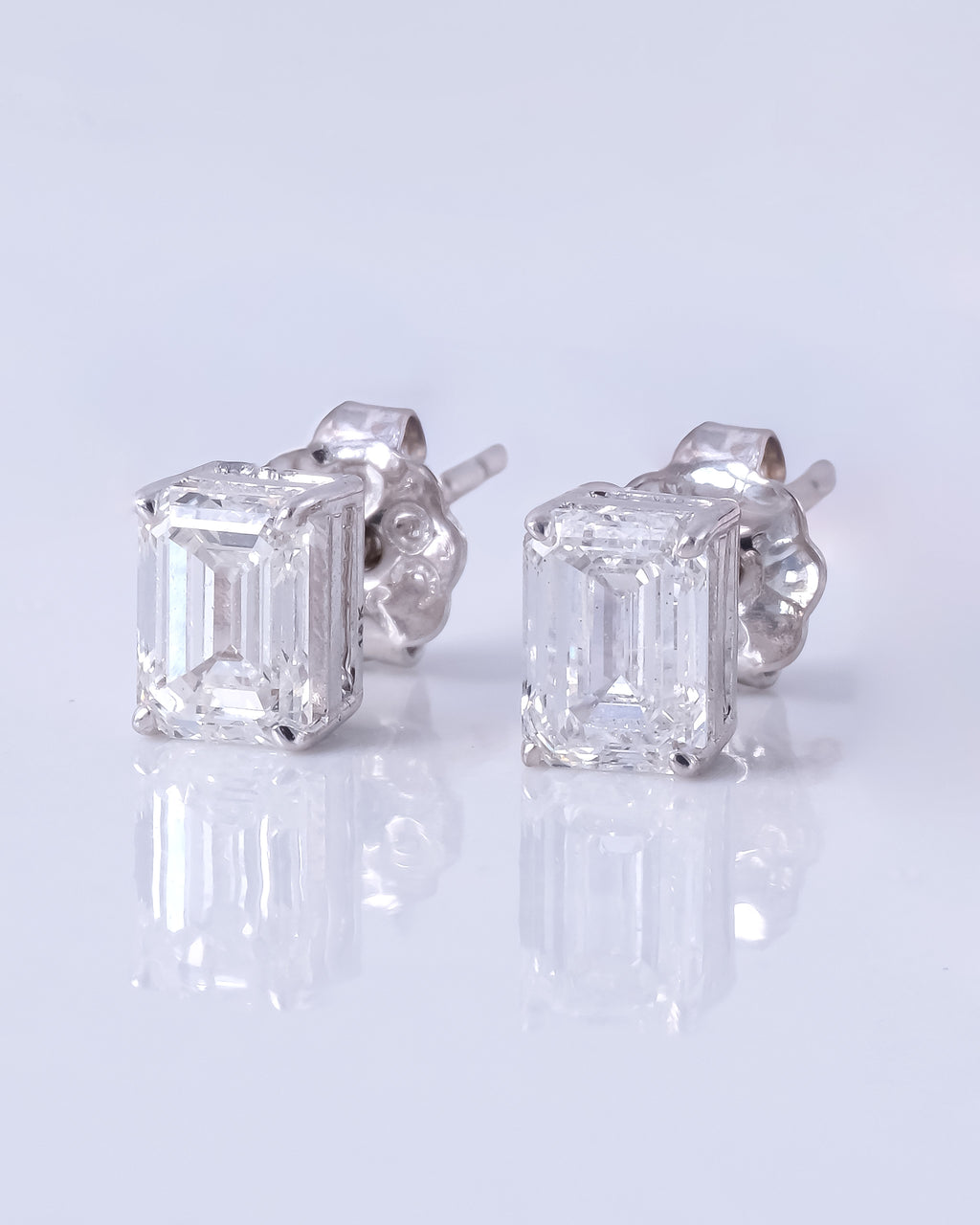 Lucia Emerald Solitaire Earrings