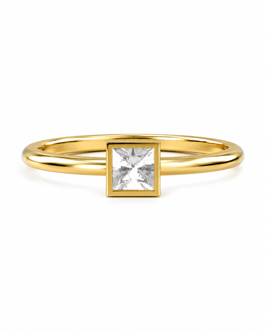 Princess Cut Bezel Solitaire Setting
