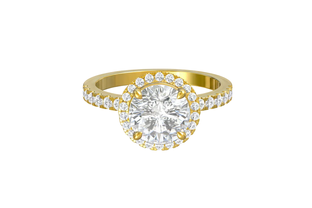 Chiara - Round Halo with Pavé Band Setting