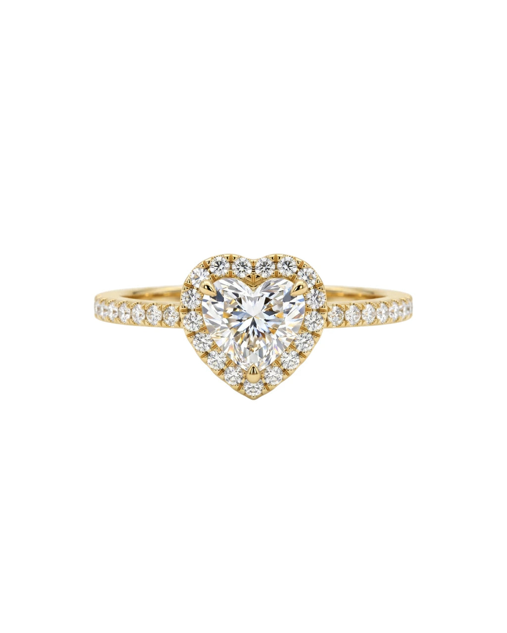 Heart Halo with Pavé Band Setting