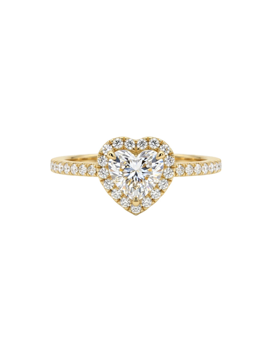 Heart Halo with Pavé Band Setting