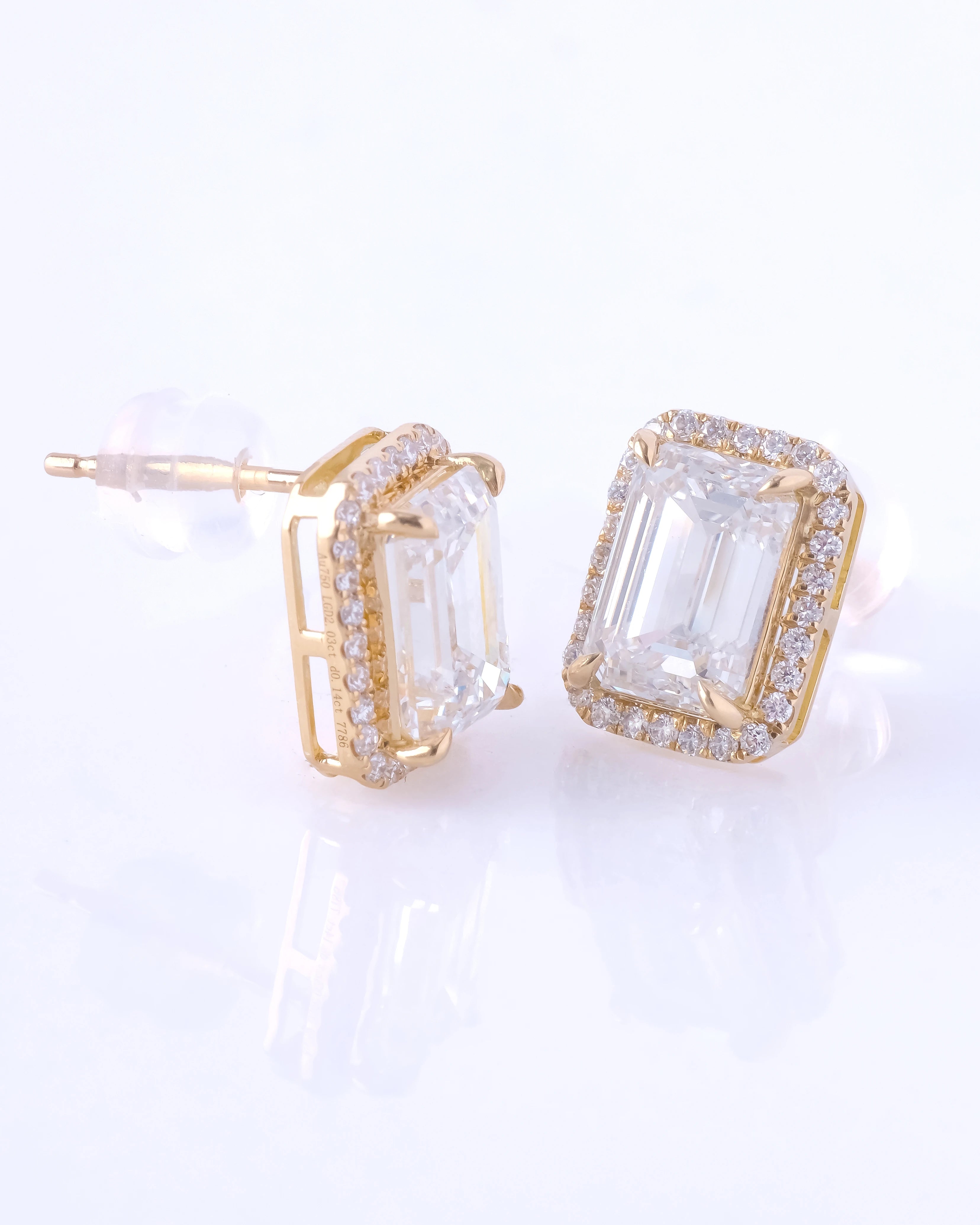 Amalia Emerald Halo Earrings