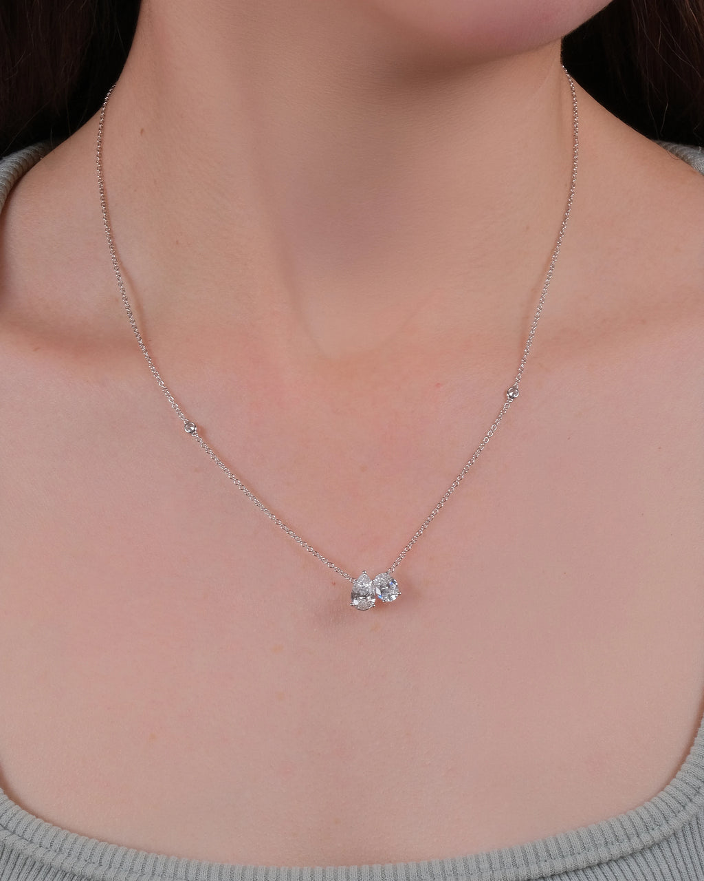 Hollis Lab-Grown Diamond Toi et Moi Necklace (1.90 ct tw.)