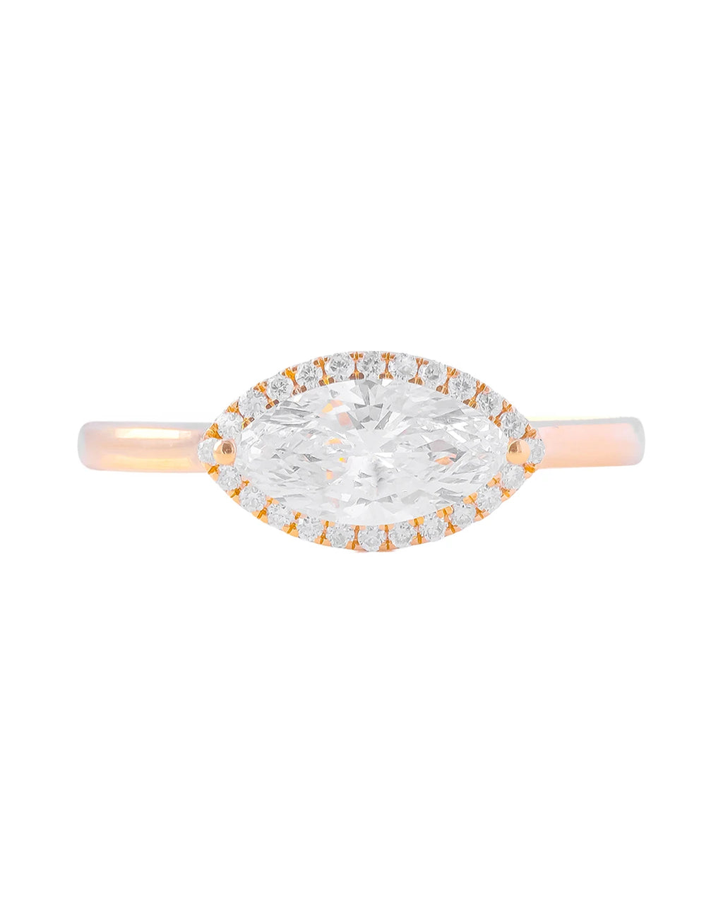 Junia East West Lab-Grown Diamond Halo Ring (1.15ct tw.)