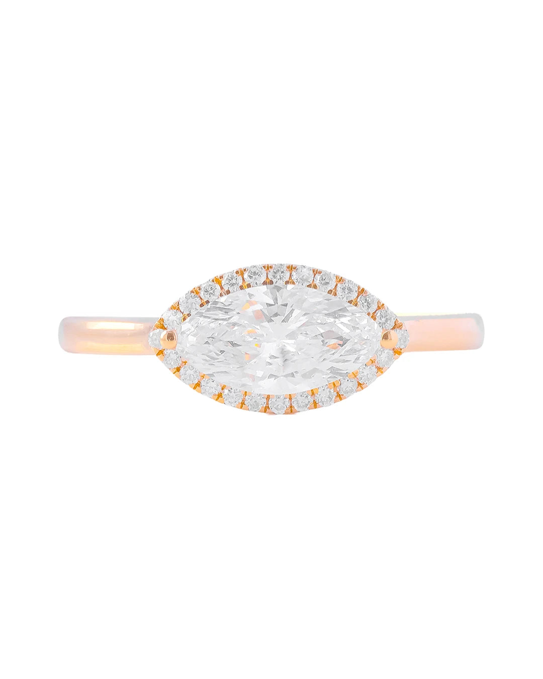 Junia East West Lab-Grown Diamond Halo Ring (1.15ct tw.)