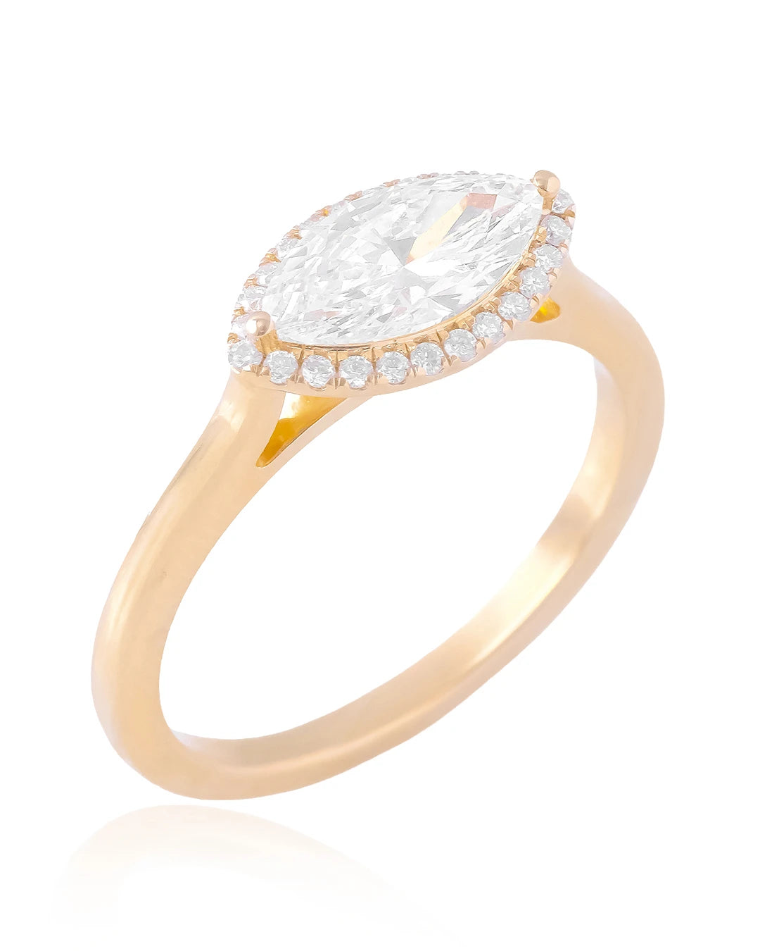 Junia East West Lab-Grown Diamond Halo Ring (1.15ct tw.)