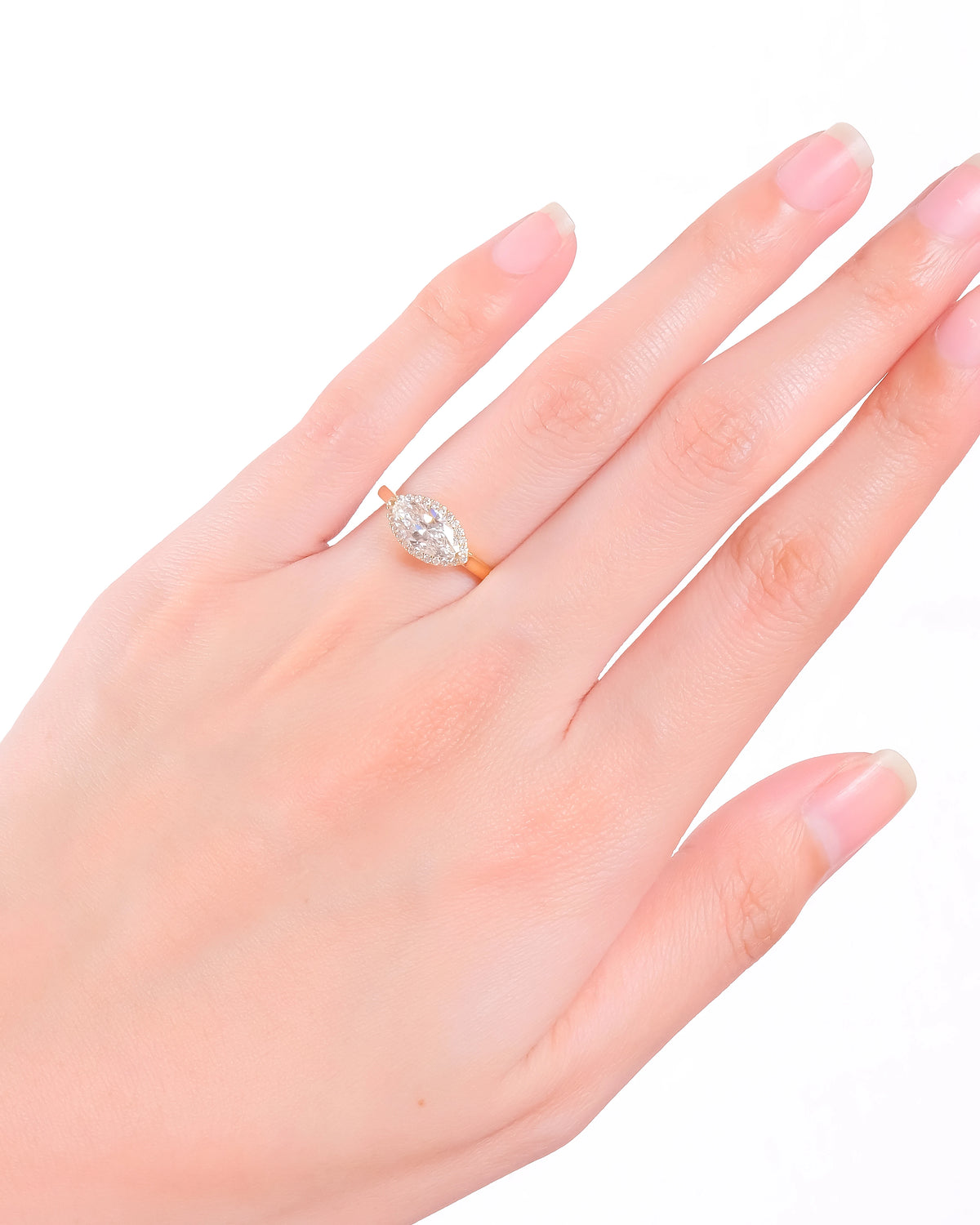 Junia East West Lab-Grown Diamond Halo Ring (1.15ct tw.)