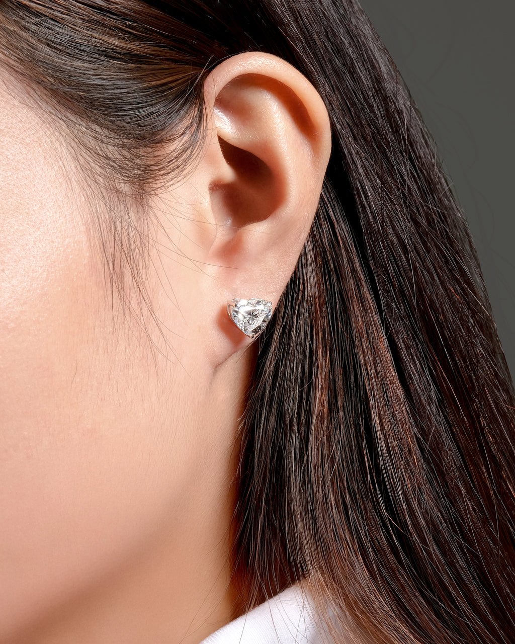 Pamela Heart Solitaire Earrings